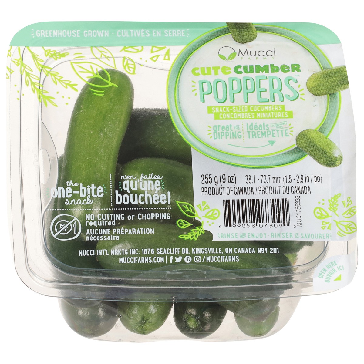 slide 1 of 7, Mucci Farms CuteCumber Poppers Snack-Sized Cucumbers, 