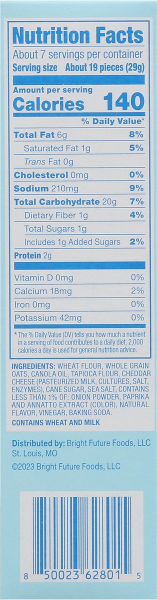 slide 7 of 9, Airly Cheddar Oat Crackers, 7.5 oz