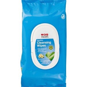 slide 1 of 1, CVS Health Sensitive Cleansing Wipes, 64 Ct, 1 ct
