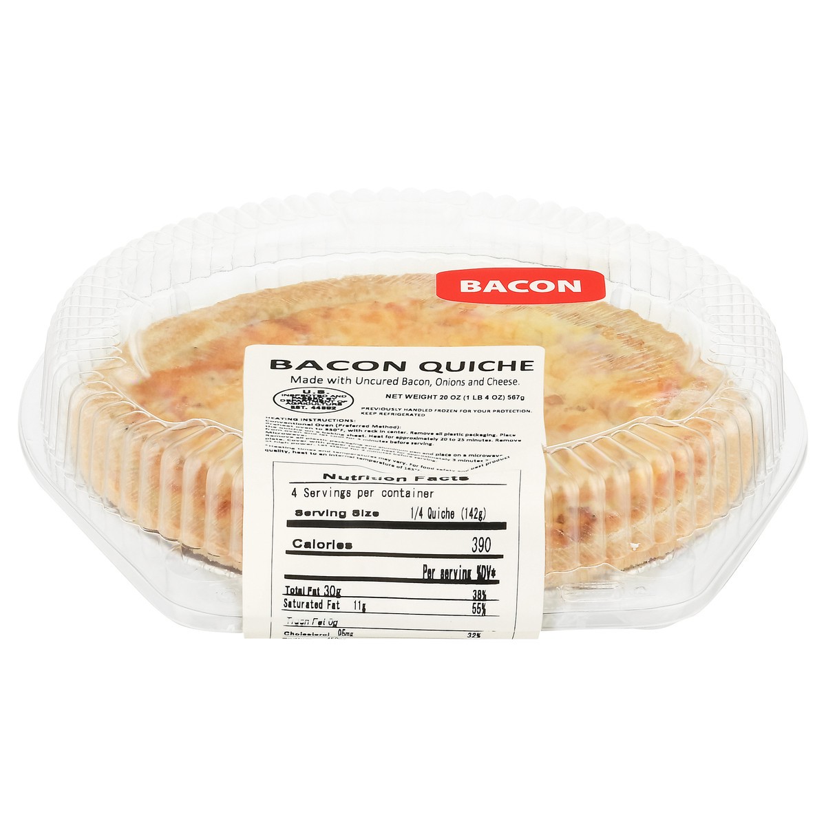 slide 4 of 4, Giant Bacon Quiche, 20 oz