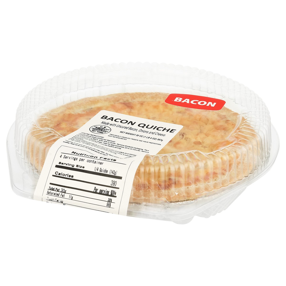 slide 3 of 4, Giant Bacon Quiche, 20 oz