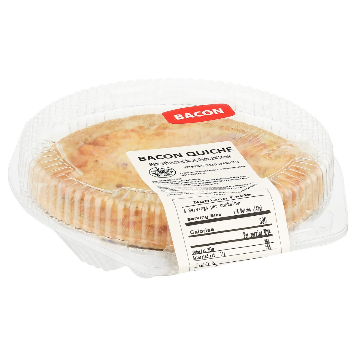 slide 2 of 4, Giant Bacon Quiche, 20 oz