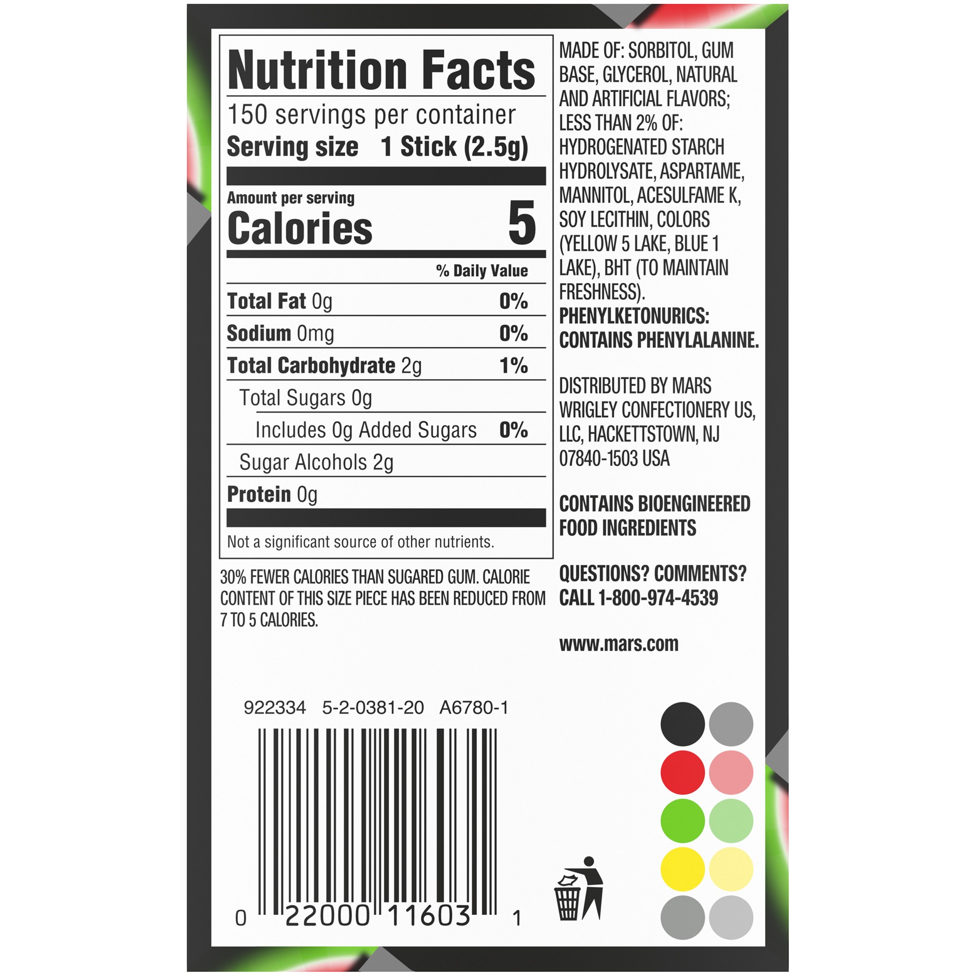 slide 7 of 7, 5 GUM Watermelon Prism Sugar Free Chewing Gum Bulk, 15 Stick Box (10 Pack), 150 pc