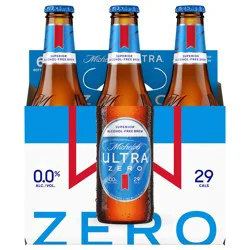 Michelob ULTRA Zero Non-Alcoholic American Lager Beer, 6 Pack 12 fl oz Bottles