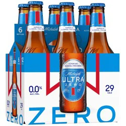 Michelob ULTRA Zero Non-Alcoholic American Lager Beer, 6 Pack 12 fl oz Bottles
