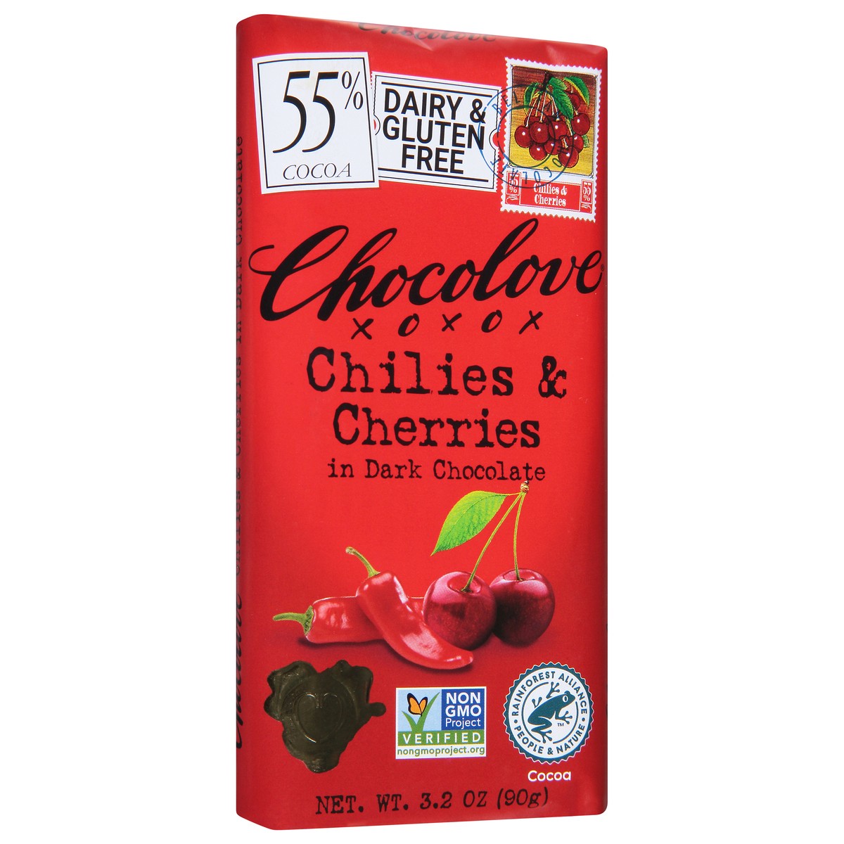 slide 3 of 9, Chocolove in Dark Chocolate Chilies & Cherries 3.2 oz, 3.2 oz