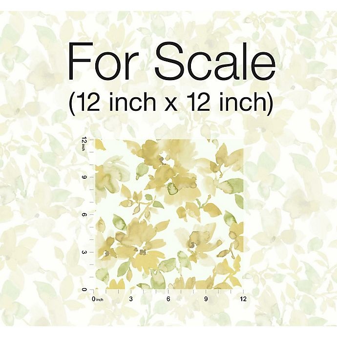 slide 6 of 9, RoomMates Watercolor Floral Peel & Stick Wallpaper - Yellow/Green, 1 ct