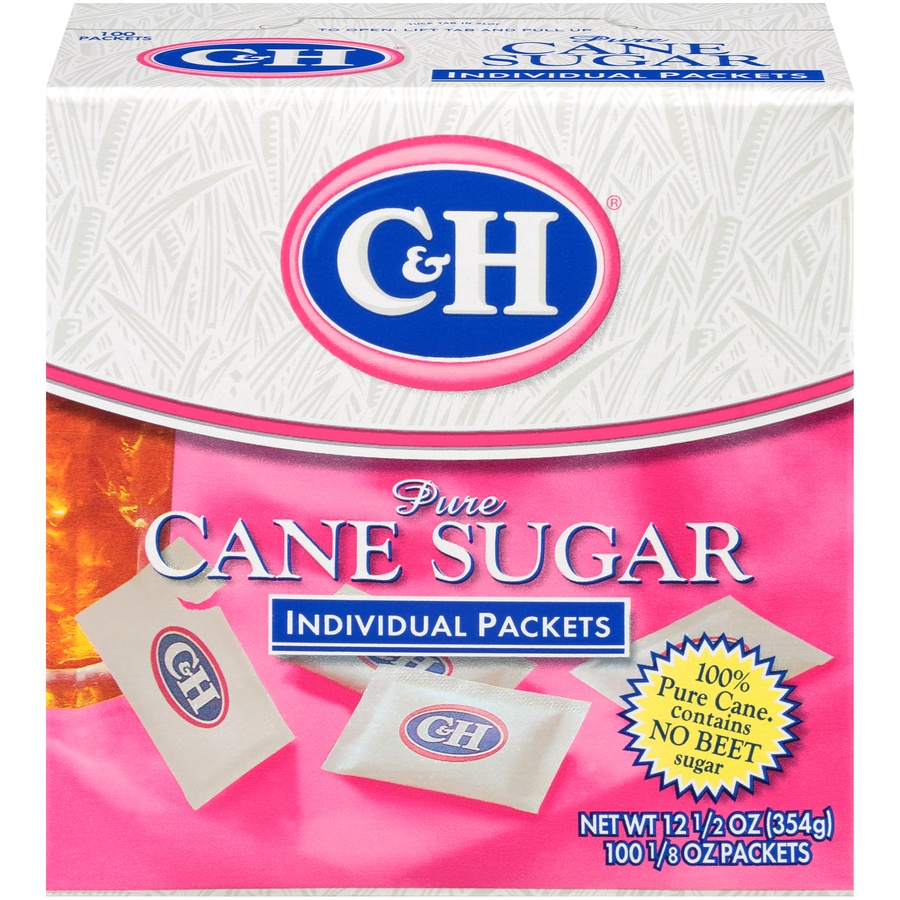 slide 1 of 1, C&H Pure Cane Sugar Individual Packets, 100 ct