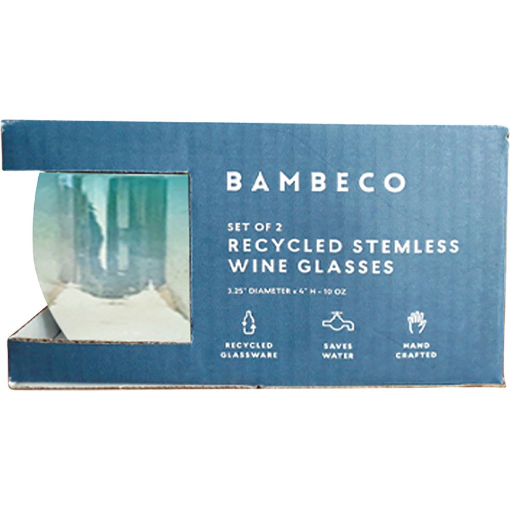 slide 1 of 1, Bambeco Aqua Luster Stemless 2pk, 1 ct