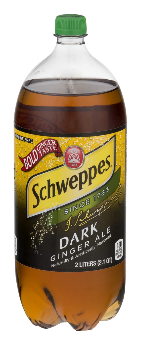 slide 1 of 3, Schweppes Dark Ginger Ale Bottle, 2 liter