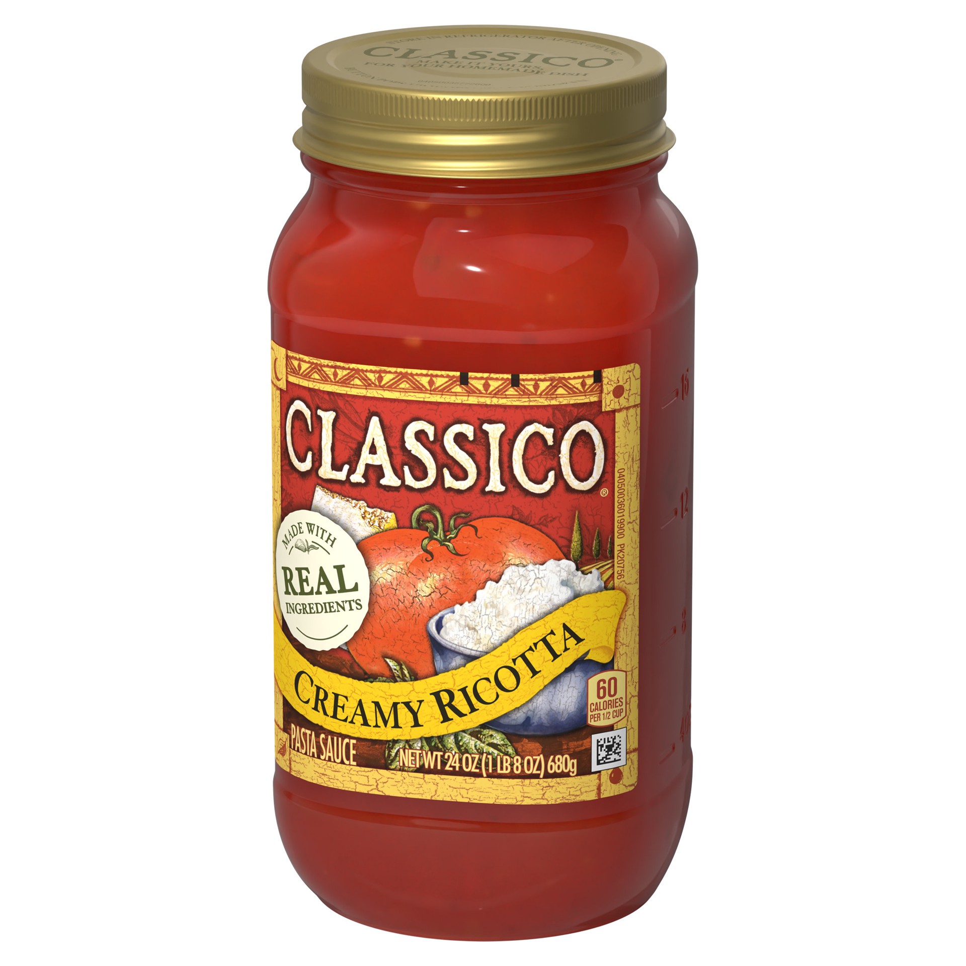 slide 3 of 5, Classico Creamy Ricotta Pasta Sauce, 24 oz Jar, 24 oz