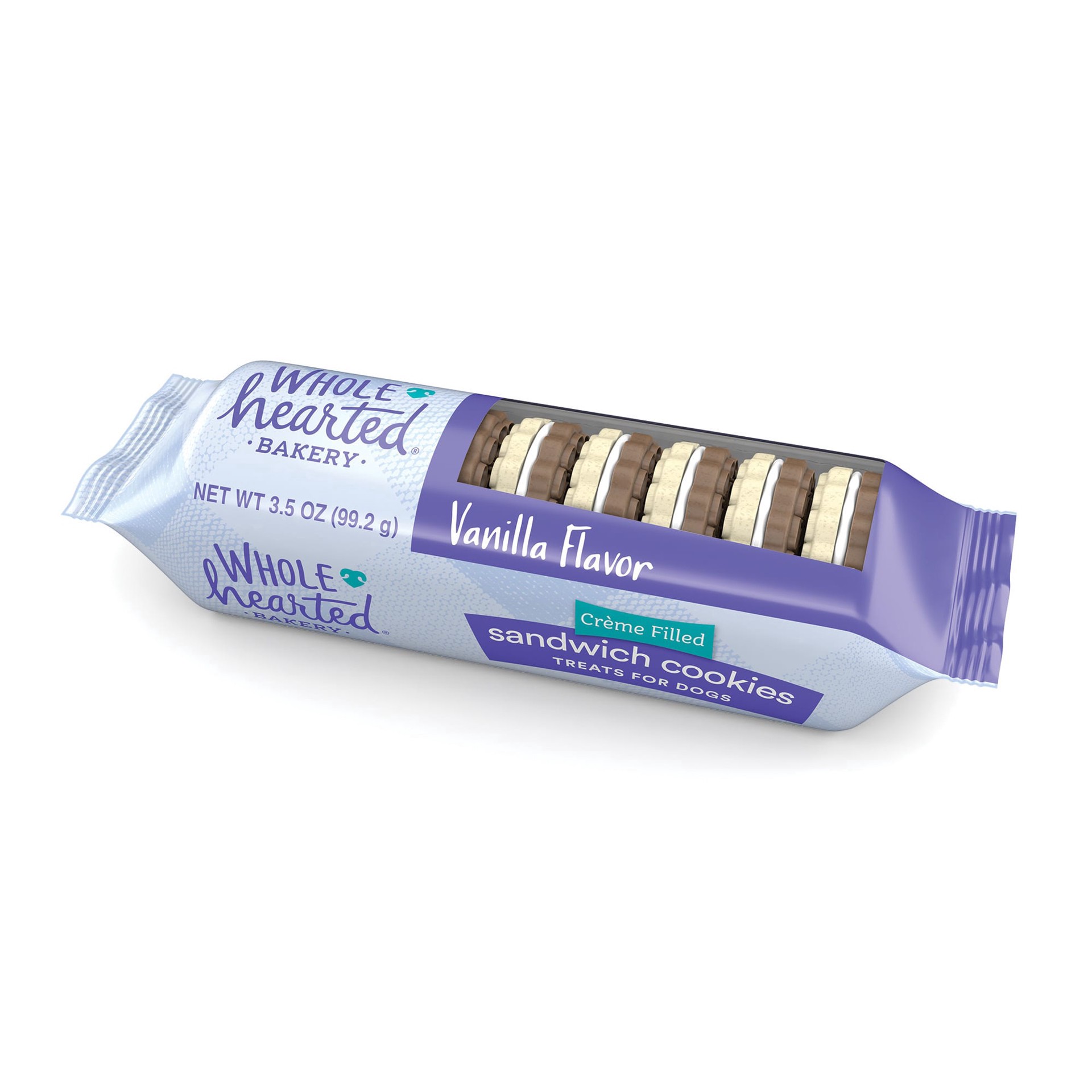 slide 1 of 1, WholeHearted Duplex Creme Sandwich Cookies Dog Treats, 3.5 oz