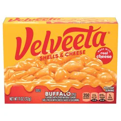 Velveeta Shells and Cheese Mac and Cheese, 1 Box, for Easy Dinner or Dinner Sides, Buffalo Style, Made with Real Cheese, 11 oz