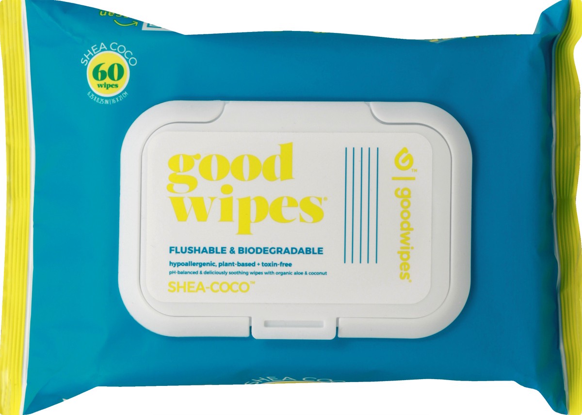 slide 2 of 9, Goodwipes Flushable & Plant-Based Shea-Coco Wipes XL 60 ea, 60 ct