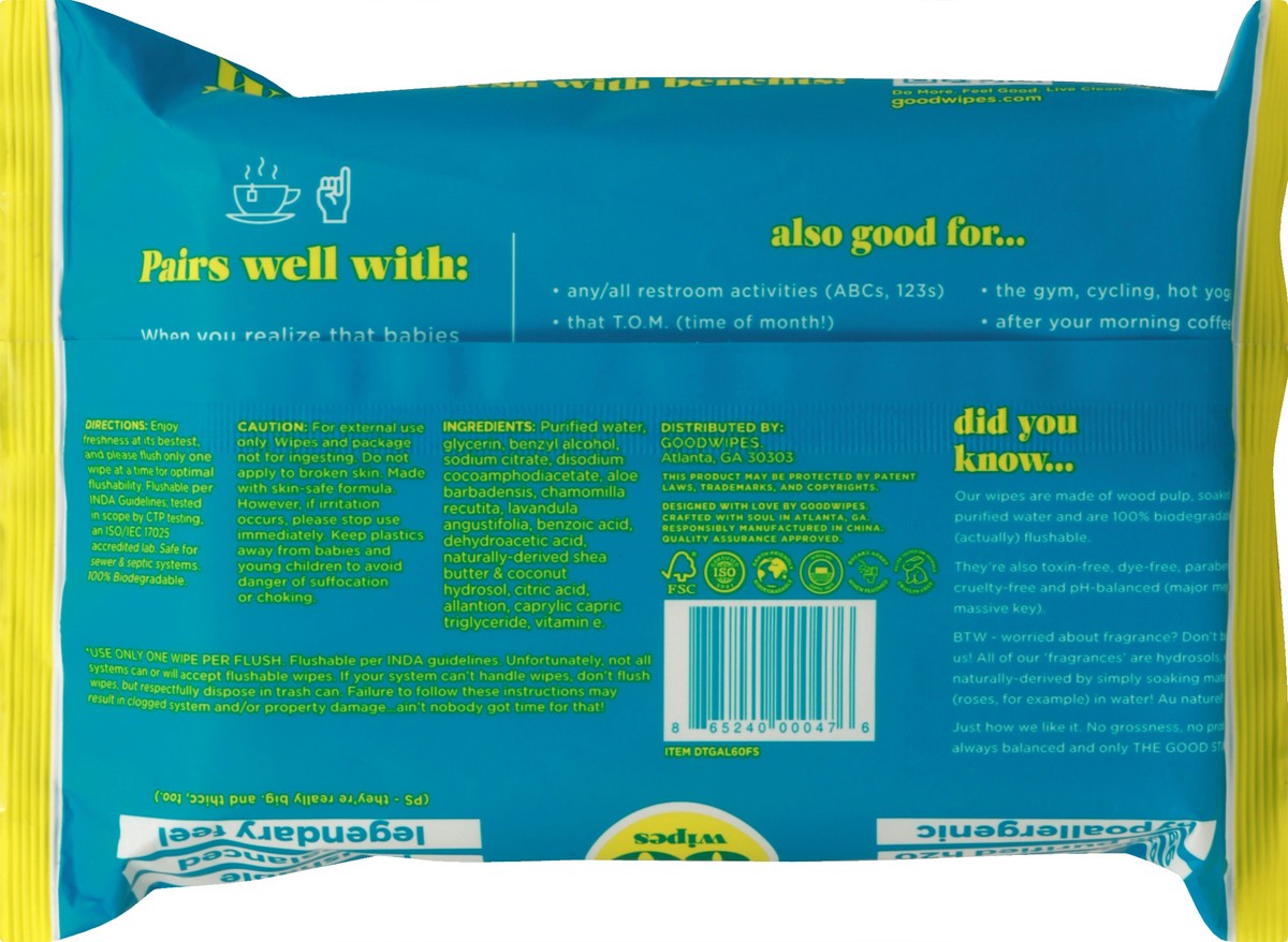 slide 6 of 9, Goodwipes Flushable & Plant-Based Shea-Coco Wipes XL 60 ea, 60 ct