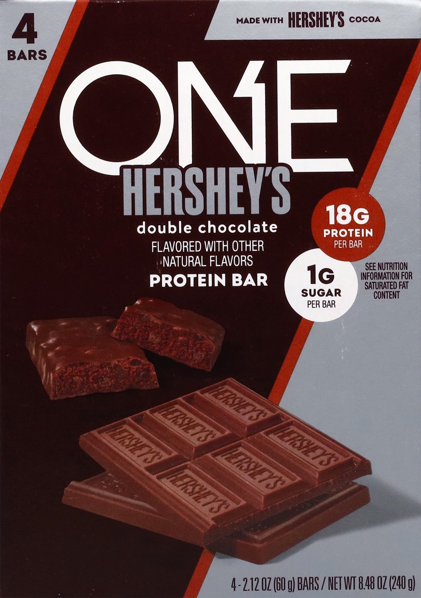 slide 10 of 15, One Hershey's Double Chocolate Protein Bar 4 - 2.12 oz Bars, 4 ct