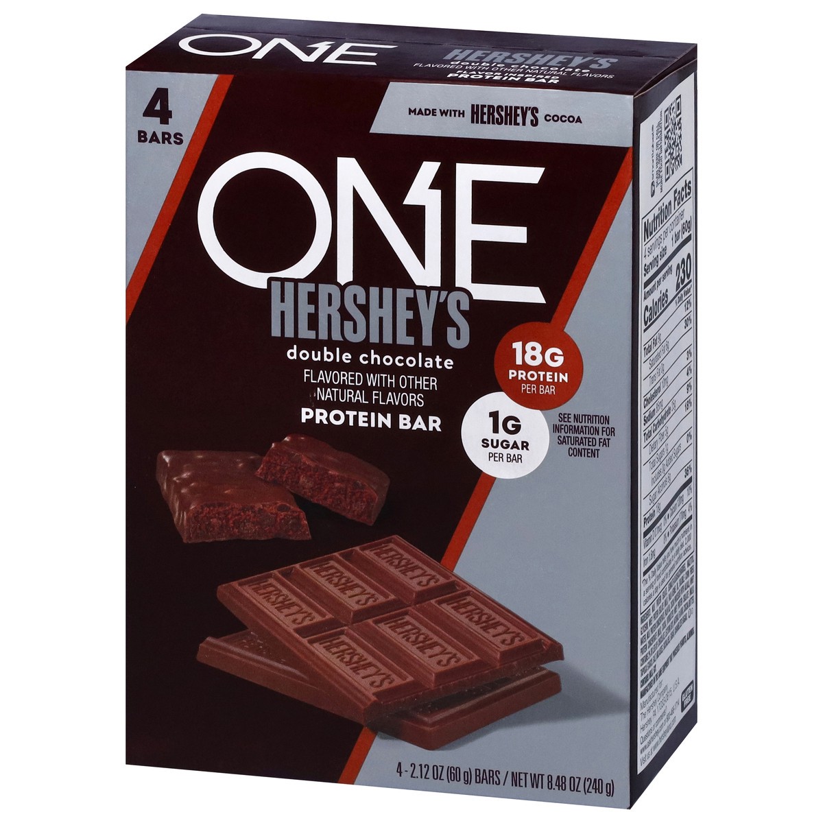 slide 13 of 15, One Hershey's Double Chocolate Protein Bar 4 - 2.12 oz Bars, 4 ct