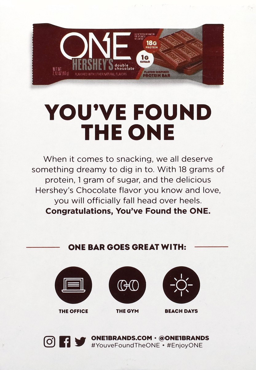 slide 4 of 15, One Hershey's Double Chocolate Protein Bar 4 - 2.12 oz Bars, 4 ct