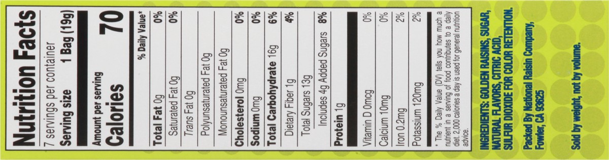 slide 6 of 10, Champion Raisels Sours Lemon Blast Golden Raisin 7 - 0.70 oz ea, 7 ct