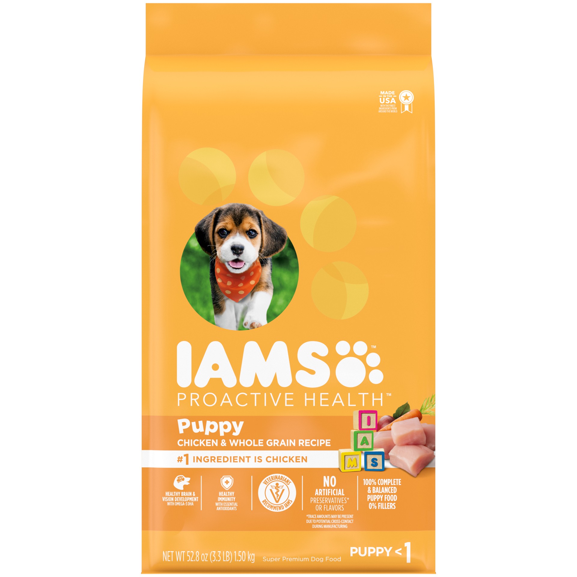 slide 1 of 7, IAMS Smart Puppy Dry Dog Food with Real Chicken, 3.3 lb