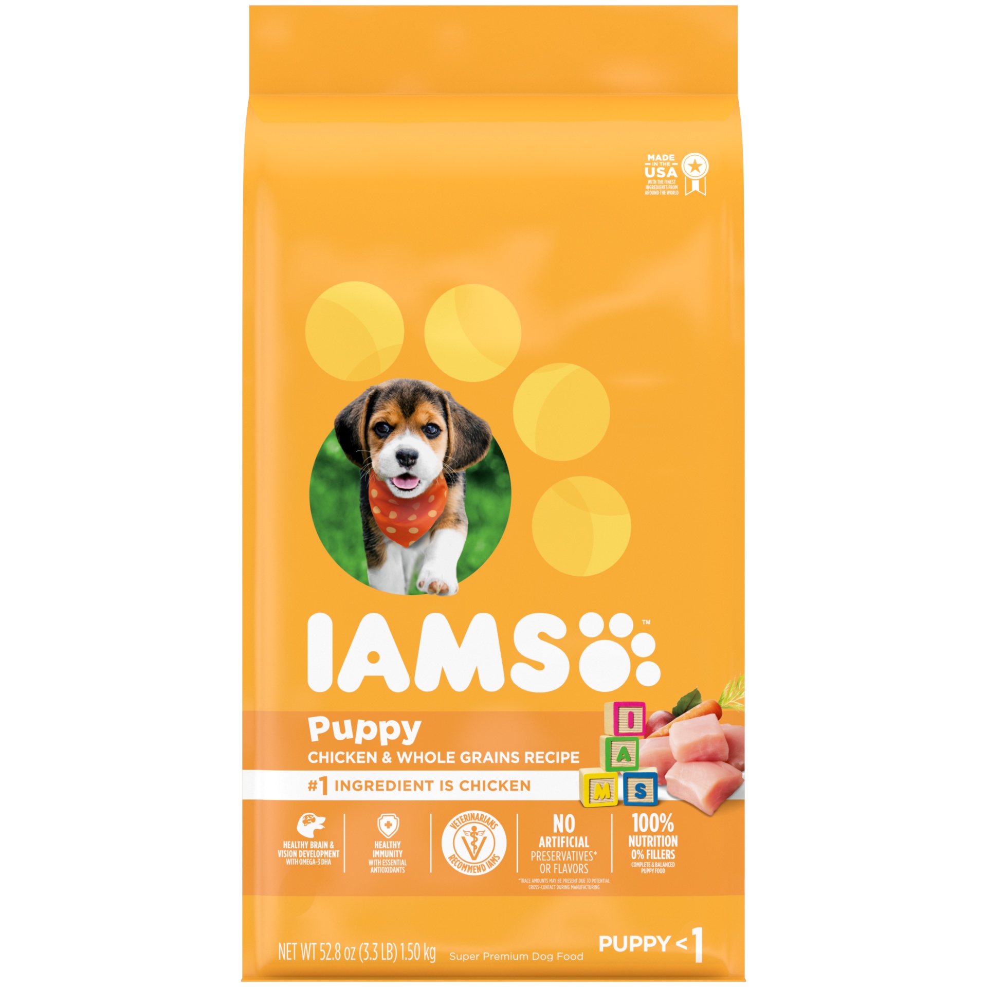slide 1 of 7, Iams Smart Puppy Dry Dog Food With Real Chicken, 3.3 lb