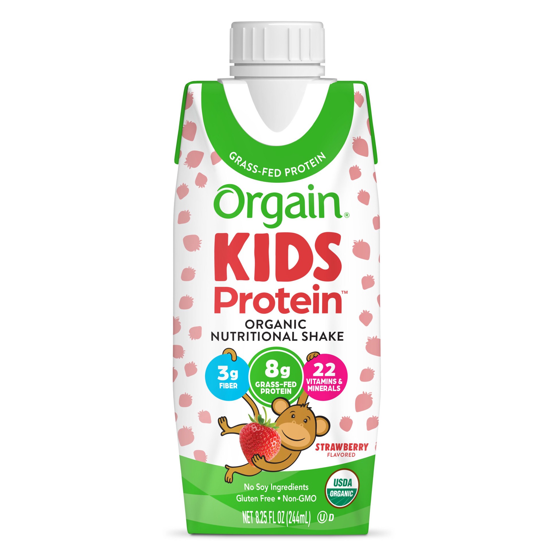 slide 1 of 4, Orgain Organic Kids Nutritional Shake,22 Vitamins & Minerals, Strawberry- 8.25 fl oz, 8.25 fl oz