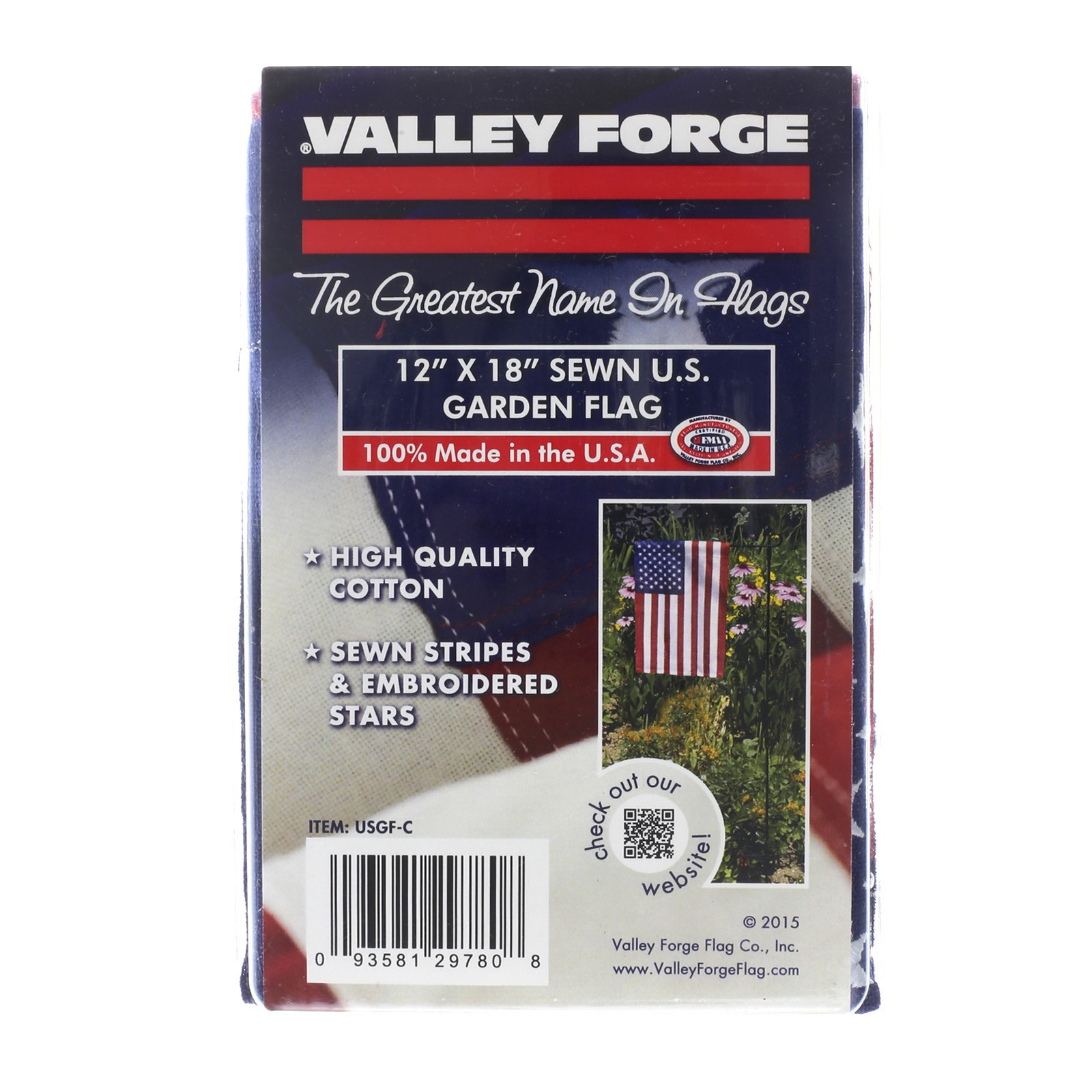 slide 2 of 2, Valley Forge United States Garden Flag, 11 in x 15 in