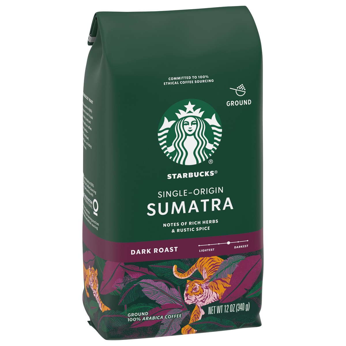 slide 6 of 9, Starbucks Sumatra Dark Roast Ground Coffee - 12 oz, 12 oz