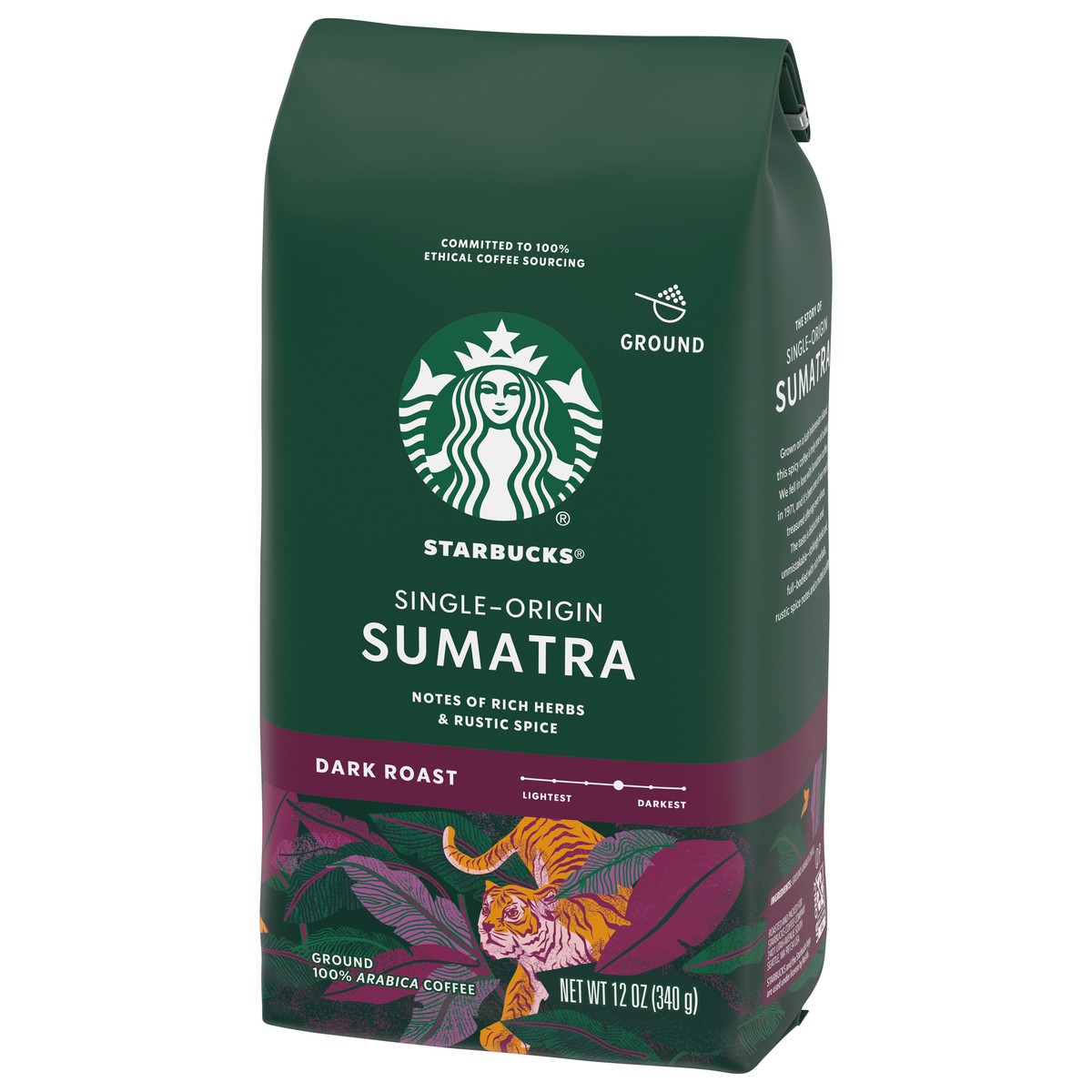 slide 2 of 9, Starbucks Sumatra Dark Roast Ground Coffee - 12 oz, 12 oz