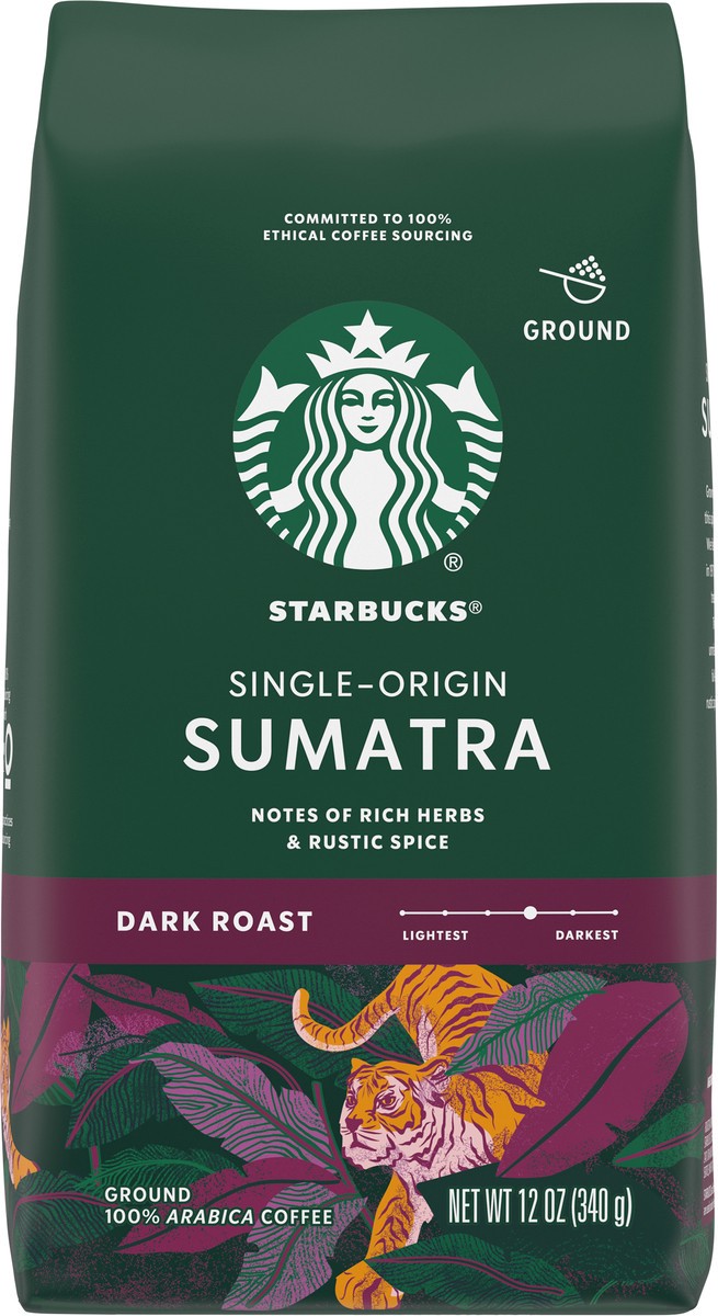 slide 9 of 9, Starbucks Sumatra Dark Roast Ground Coffee - 12 oz, 12 oz