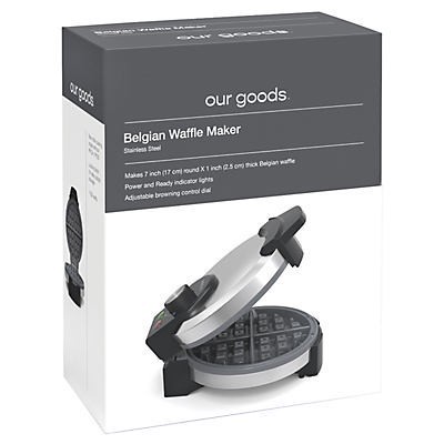 slide 1 of 1, our goods Belgian Waffle Maker - Stainless Steel, 1 ct