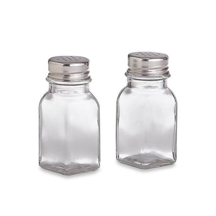 slide 1 of 1, Home Basics Glass Square Salt and Pepper Shakers, 1 ct