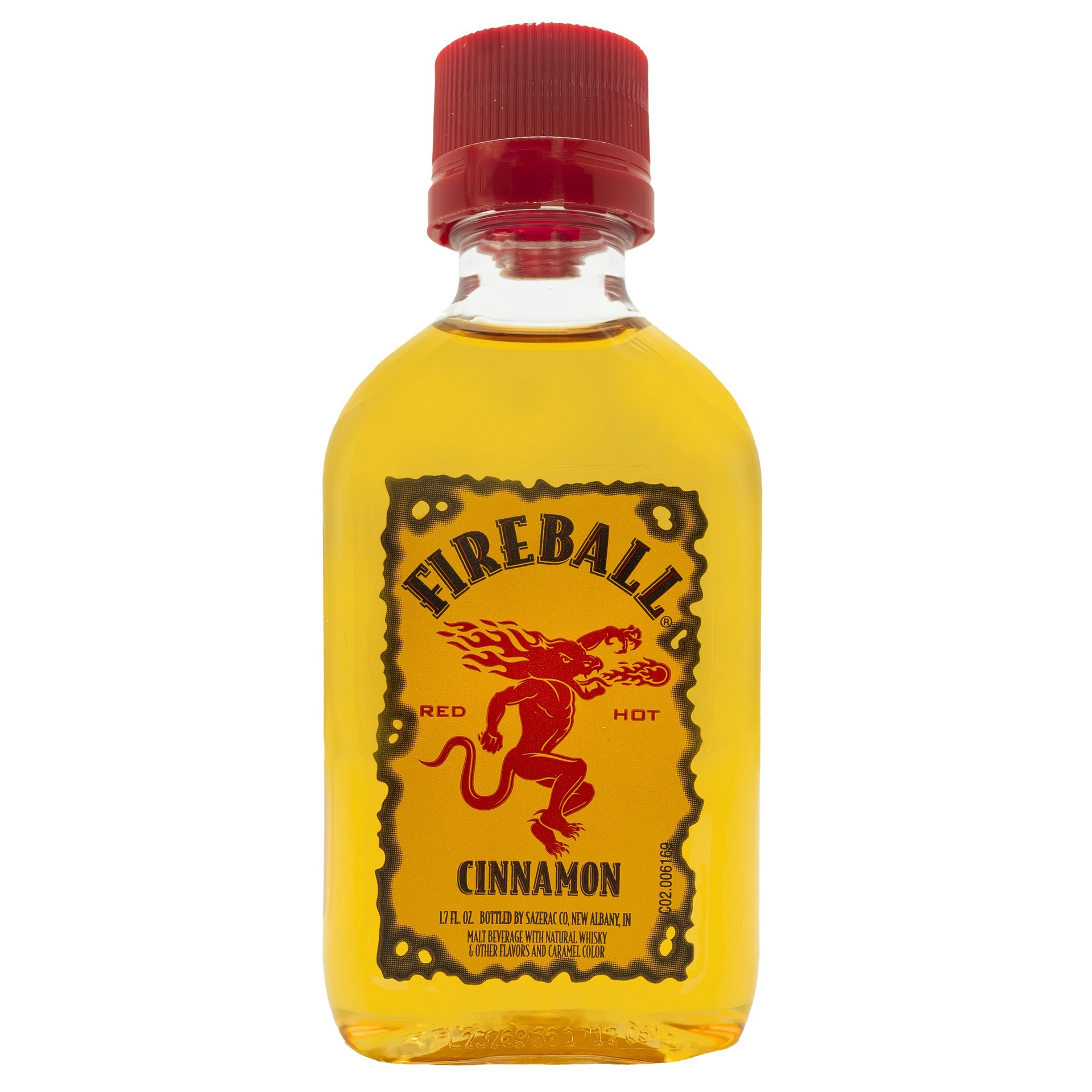 slide 1 of 2, Fireball Cinnamon Malt Beverage, 50ml Plastic Bottle, 33 Proof, 50 ml