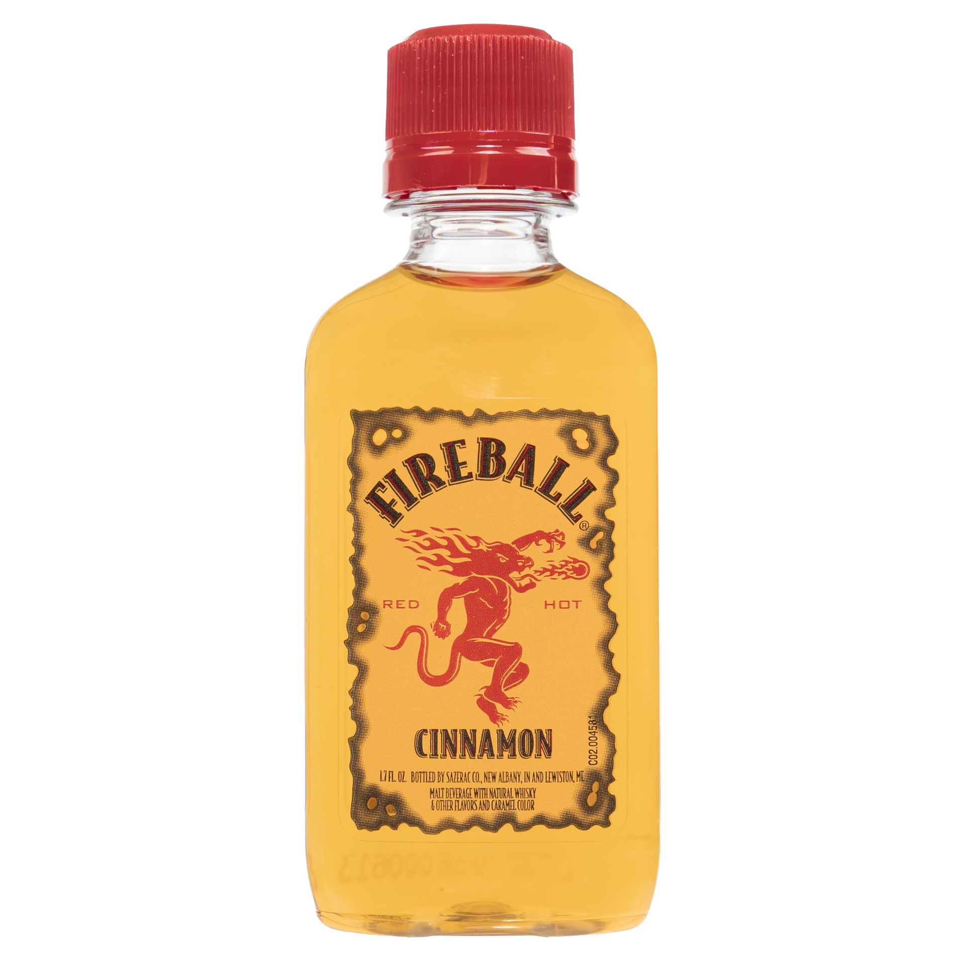 slide 1 of 2, Fireball Cinnamon Malt Beverage, 50ml Plastic Bottle, 33 Proof, 1 ct