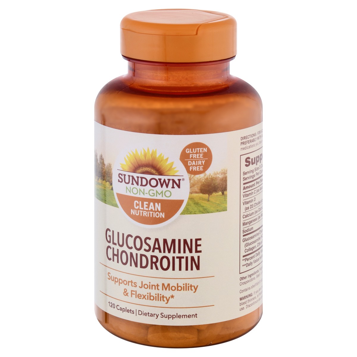 slide 3 of 9, Sundown Non-GMO Caplets Glucosamine Chondroitin 120 ea, 120 ct