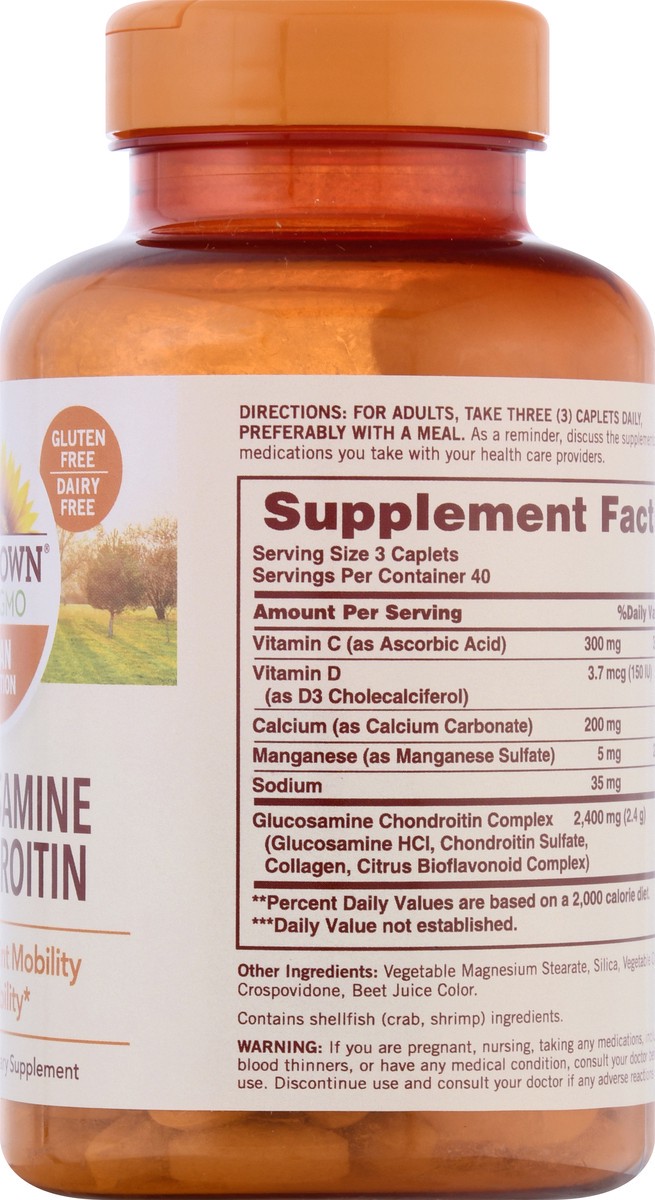 slide 6 of 9, Sundown Non-GMO Caplets Glucosamine Chondroitin 120 ea, 120 ct