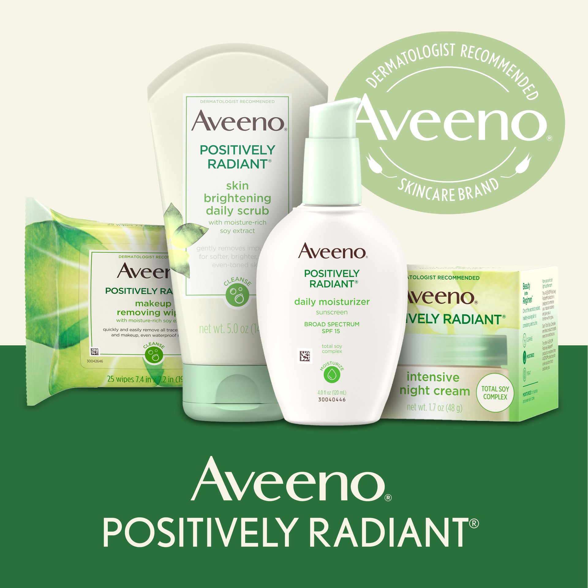 slide 4 of 9, Aveeno Positively Radiant Makeup Removing Wipes, Twin Pack, 50 ct