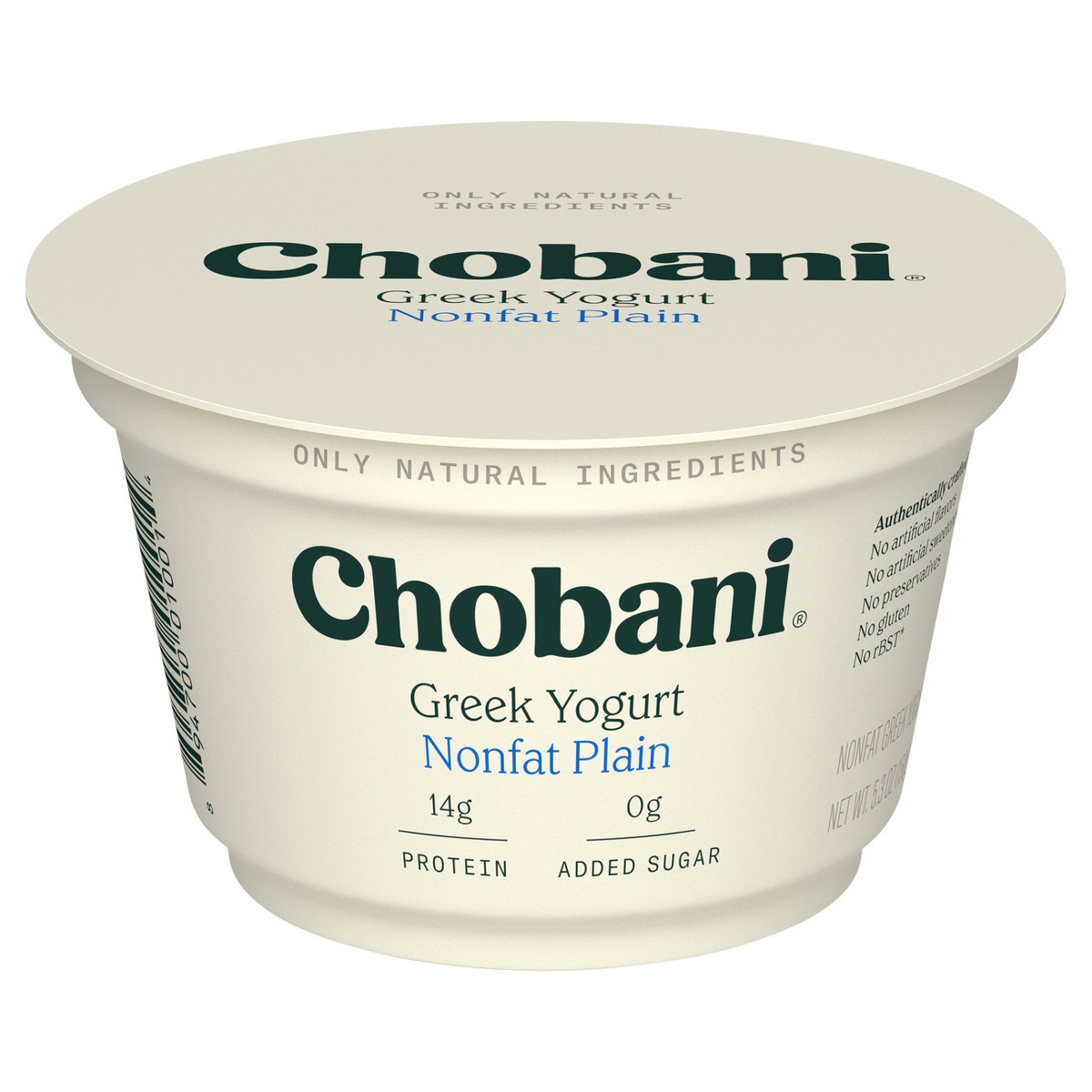 slide 1 of 7, Chobani Plain Nonfat Greek Yogurt Cup, 5.3 oz