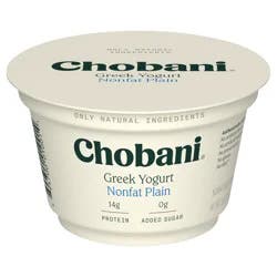 Chobani Plain Nonfat Greek Yogurt Cup
