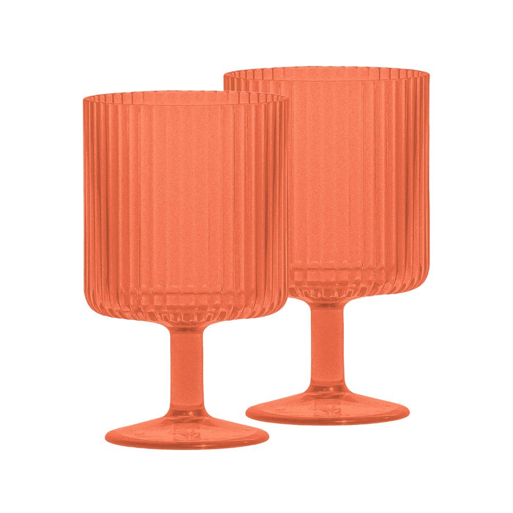 slide 2 of 2, Hd Designs Outdoors Poly Pro Ribbed Wine Goblet - Papaya Orange, 1 ct