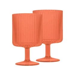 Hd Designs Outdoors Poly Pro Ribbed Wine Goblet - Papaya Orange