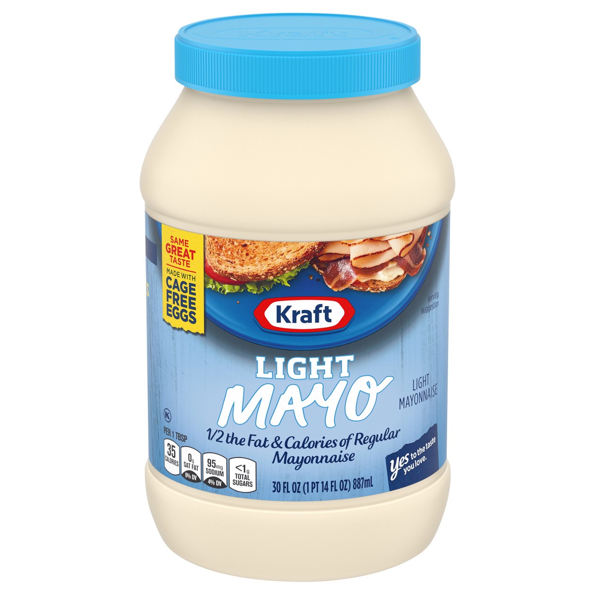 slide 10 of 14, Kraft Light Mayo with 1/2 the Fat & Calories of Regular Mayonnaise, 30 fl oz Jar, 30 fl oz