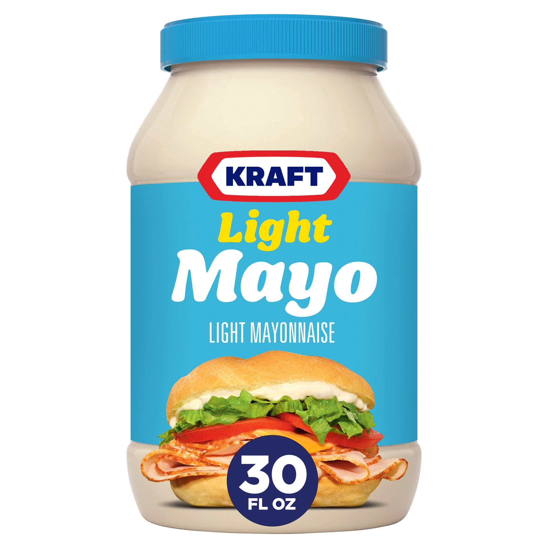 slide 1 of 14, Kraft Light Mayo with 1/2 the Fat & Calories of Regular Mayonnaise, 30 fl oz Jar, 30 fl oz