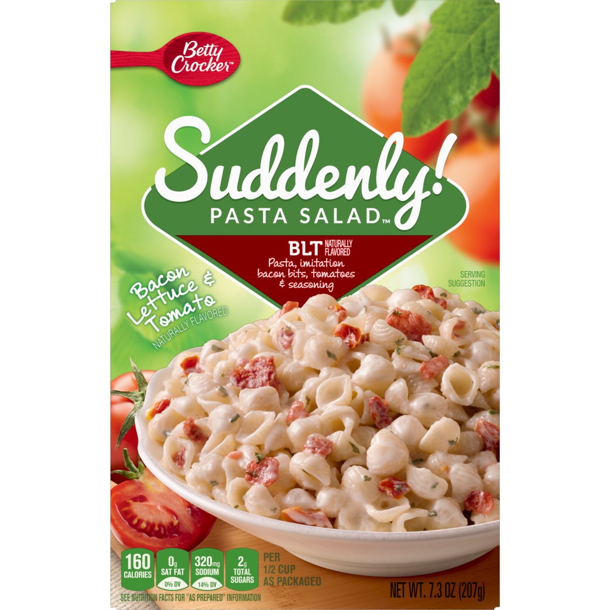 slide 1 of 13, Betty Crocker Suddenly! Bacon Lettuce & Tomato Pasta Salad 7.3 oz, 7.3 oz
