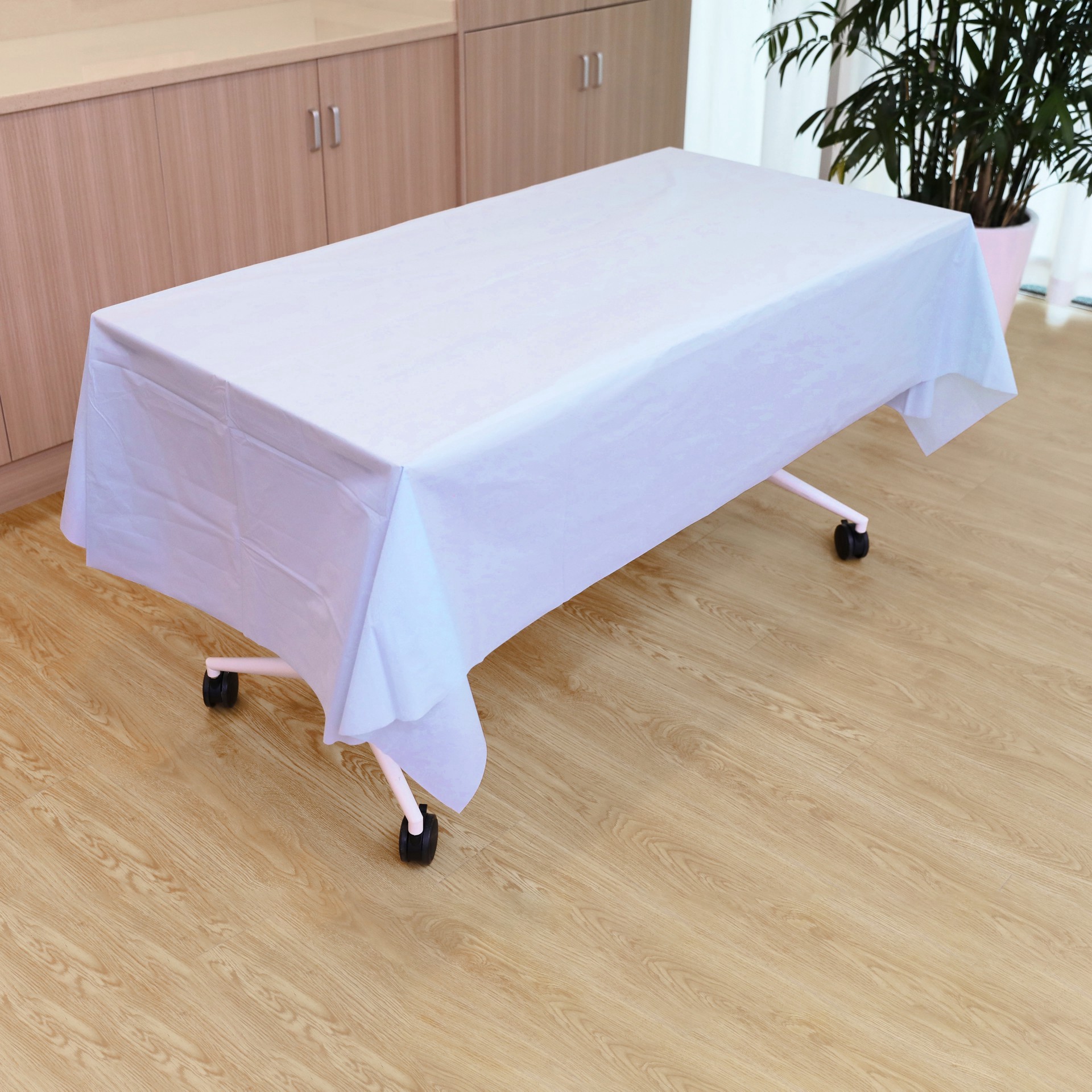slide 2 of 3, 54" X 108" Baby Blue Plastic Table Cover By Celebrate It, 54 in x 108 in