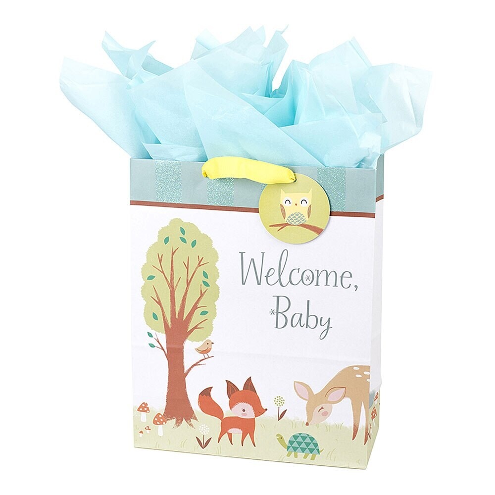 slide 1 of 1, Hallmark Extra Large New Baby Gift Bag With Tissue Paper (#53) (Animals), 1 ct