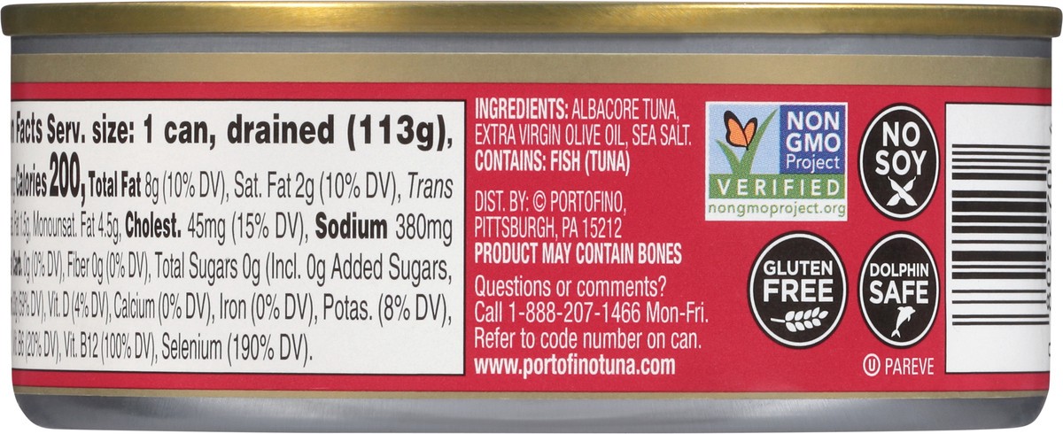 slide 6 of 9, Portofino Solid Albacore Tuna in Extra Virgin Oil with Sea Salt 4.5 oz, 4.5 oz