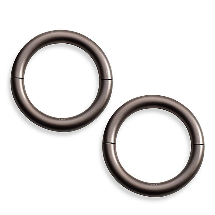 slide 1 of 1, Umbra Halo Floating Magnetic Tie Backs - Pewter, 2 ct