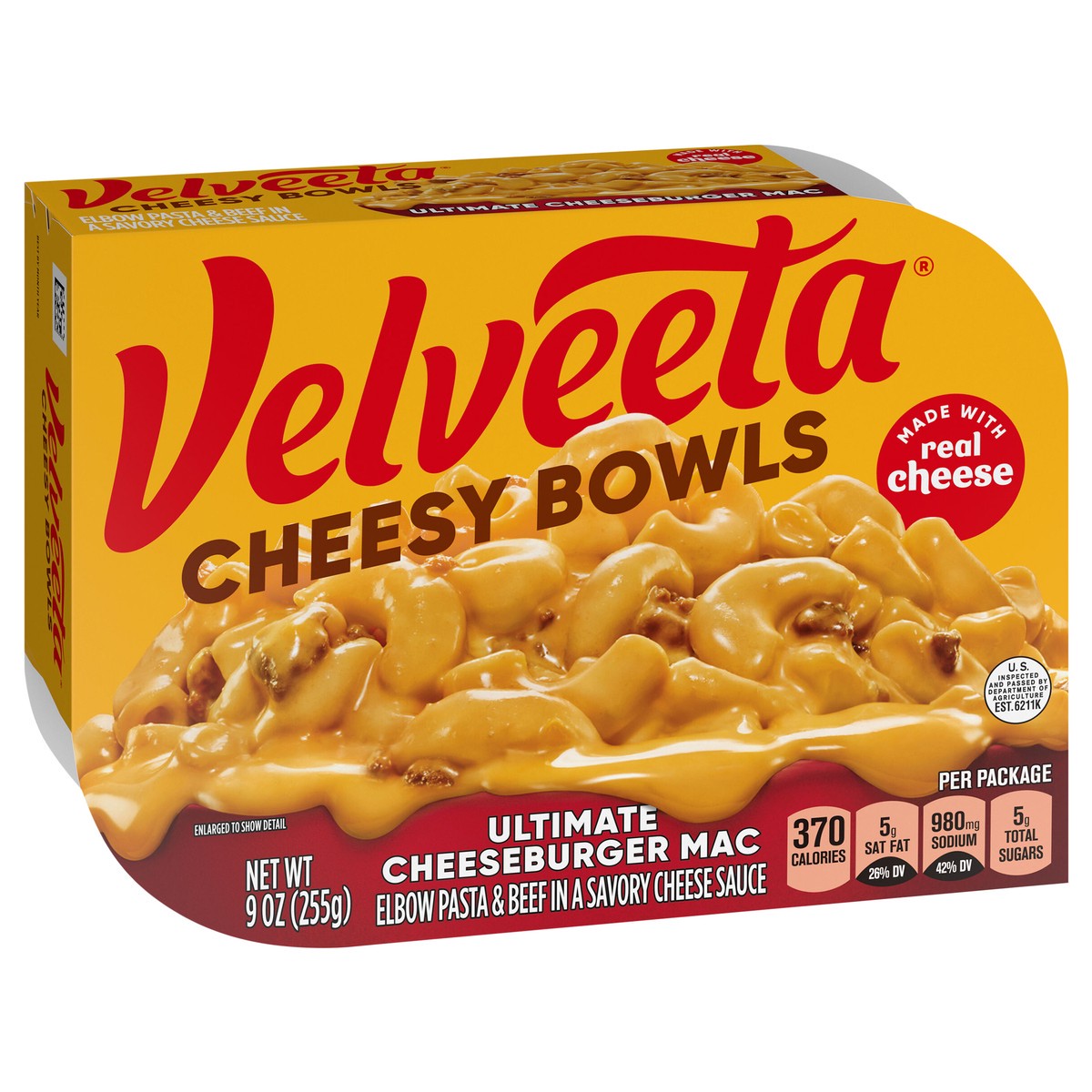 slide 2 of 9, Velveeta Cheesy Bowls Ultimate Cheeseburger Mac Microwave Meal, 9 oz Tray, 9 oz