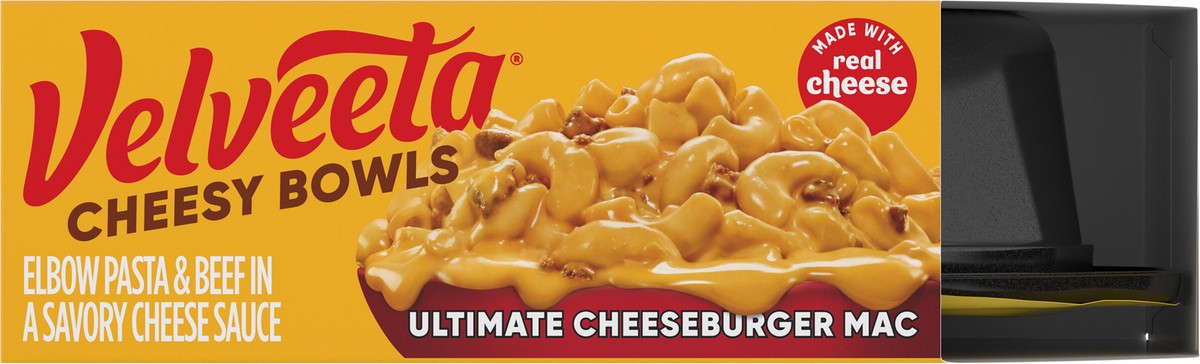 slide 9 of 9, Velveeta Cheesy Bowls Ultimate Cheeseburger Mac Microwave Meal, 9 oz Tray, 9 oz